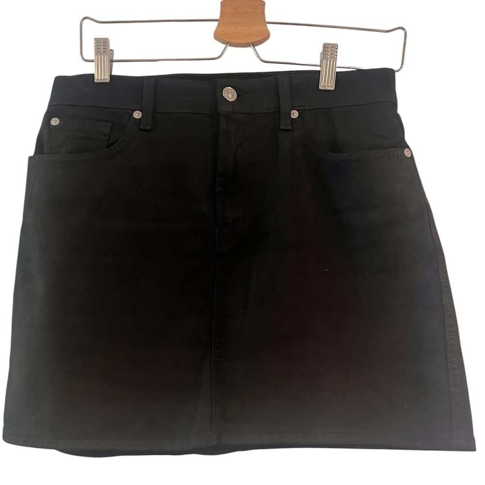 7 For All Mankind Black Mini Skirt with Front Pockets
